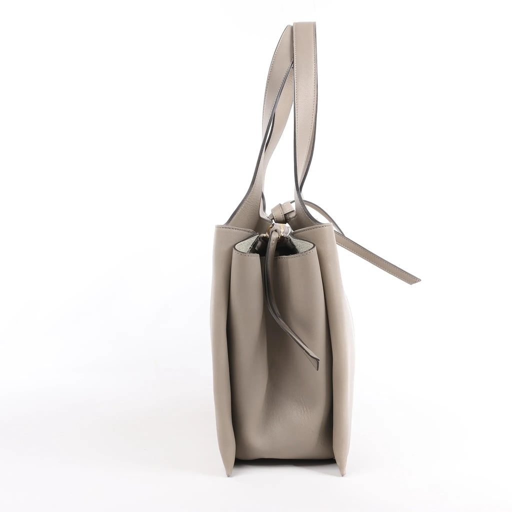Celine Tri-Fold Leather Shoulder Bag in Greige