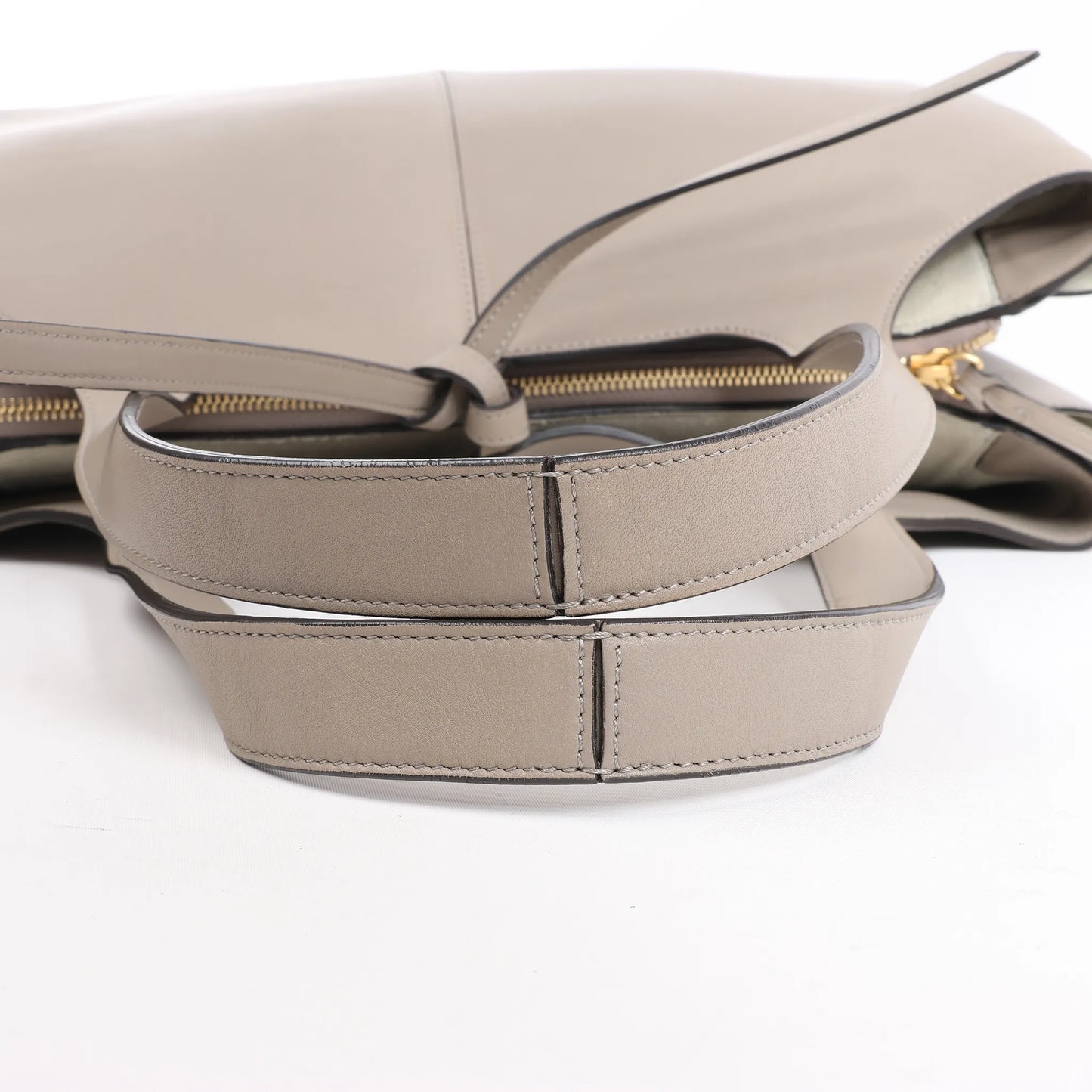 Celine Tri-Fold Leather Shoulder Bag in Greige