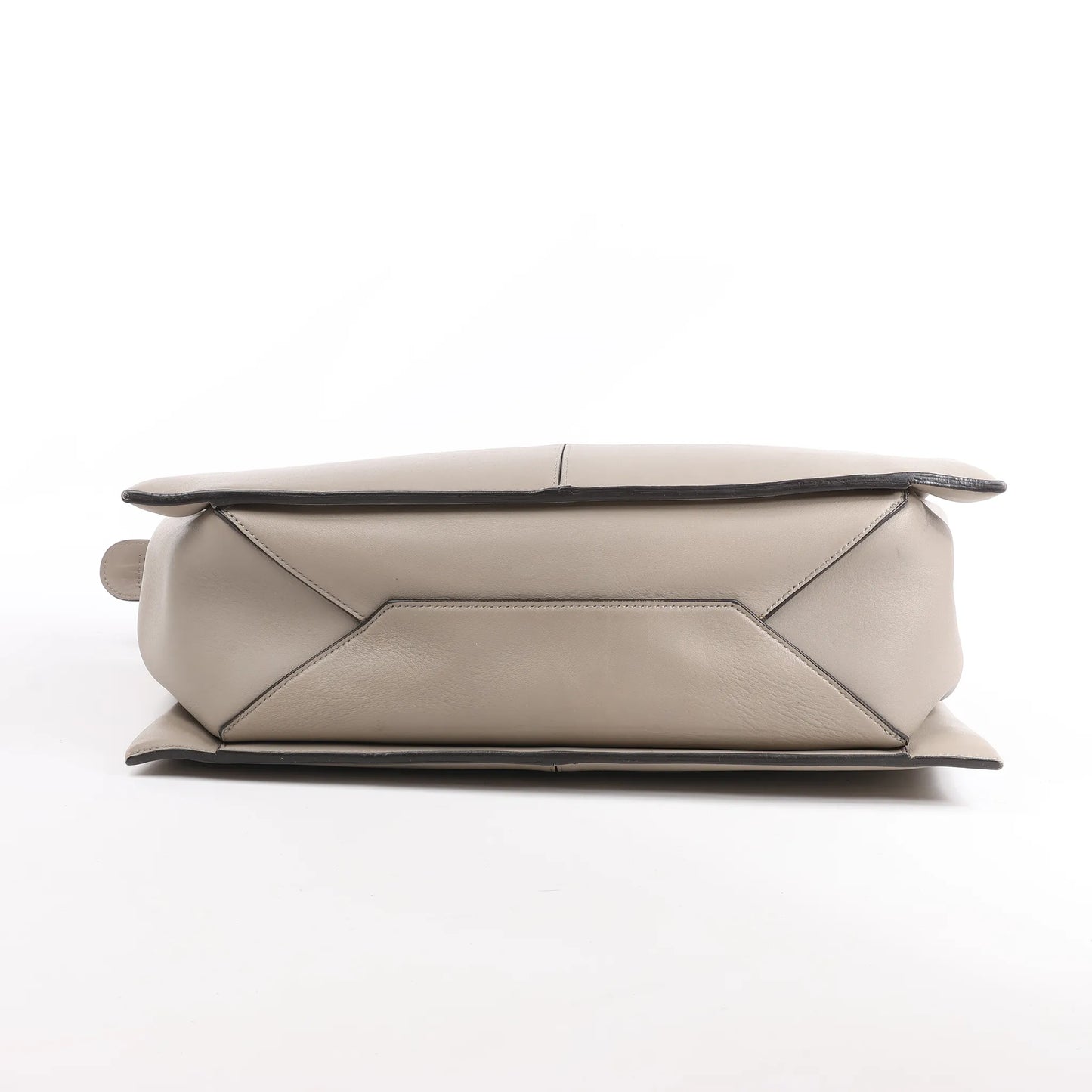 Celine Tri-Fold Leather Shoulder Bag in Greige