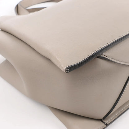 Sac à bandoulière en cuir à trois volets Celine en grège