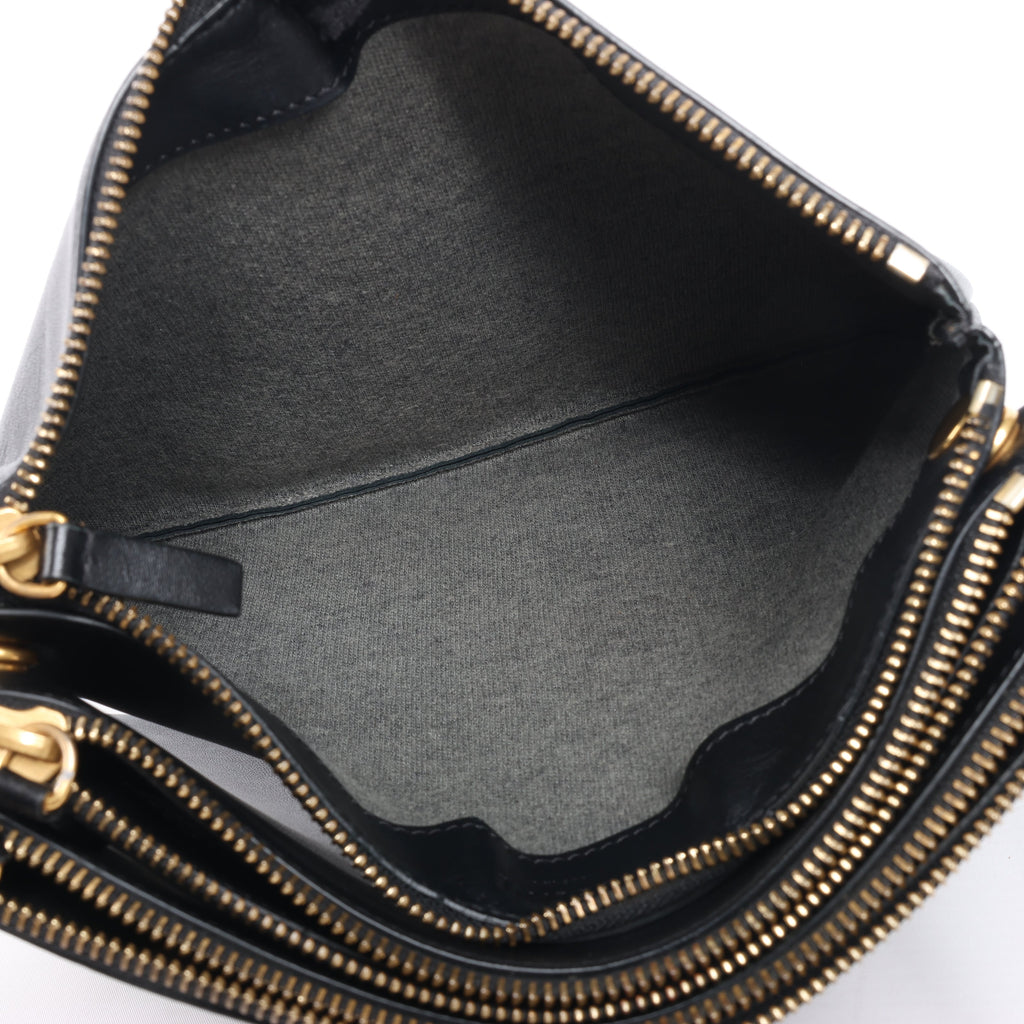 Celine Trio Large Leather Crossbody bag in Black