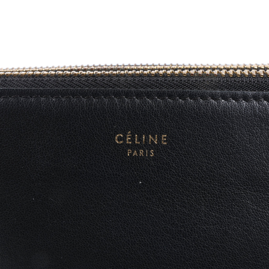 Celine Trio Large Leather Crossbody bag in Black