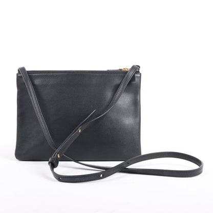 Celine Trio Large Leather Crossbody bag in Black