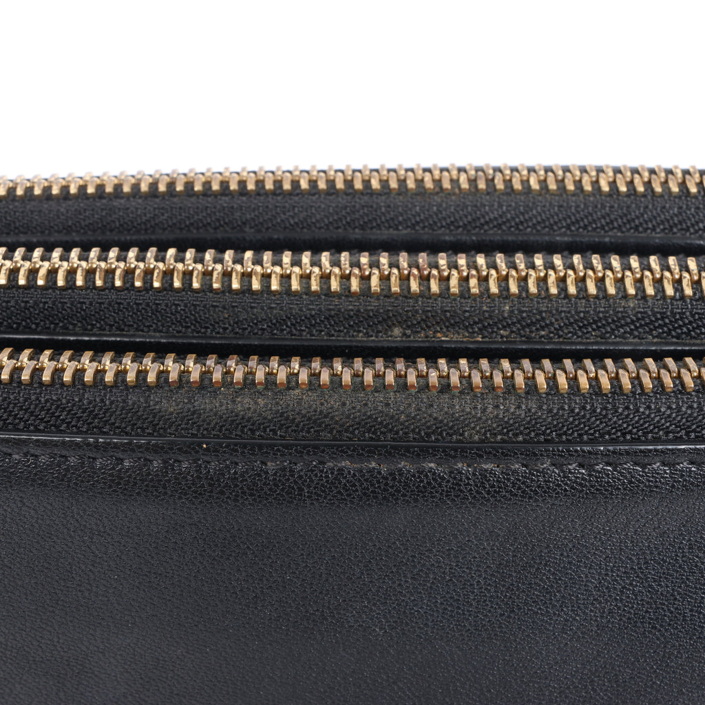 Celine Trio Large Leather Crossbody bag in Black