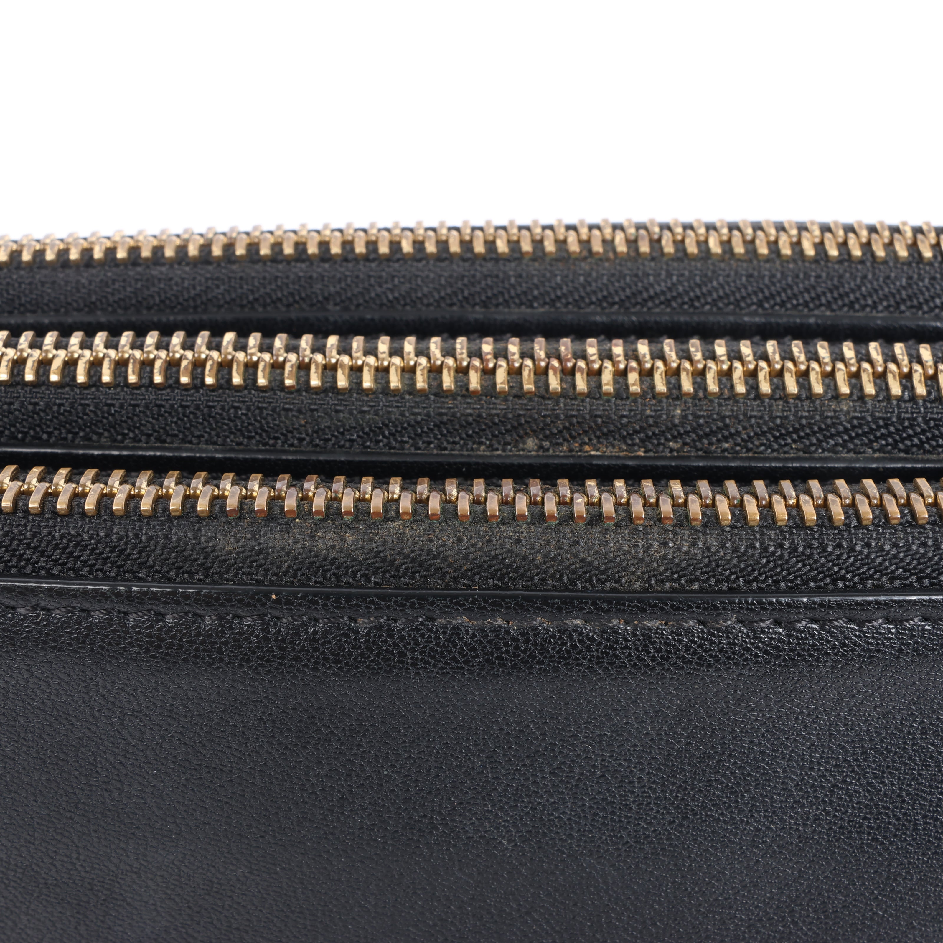 Celine Trio Large Leather Crossbody bag in Black