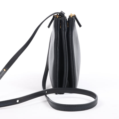 Celine Trio Large Leather Crossbody bag in Black