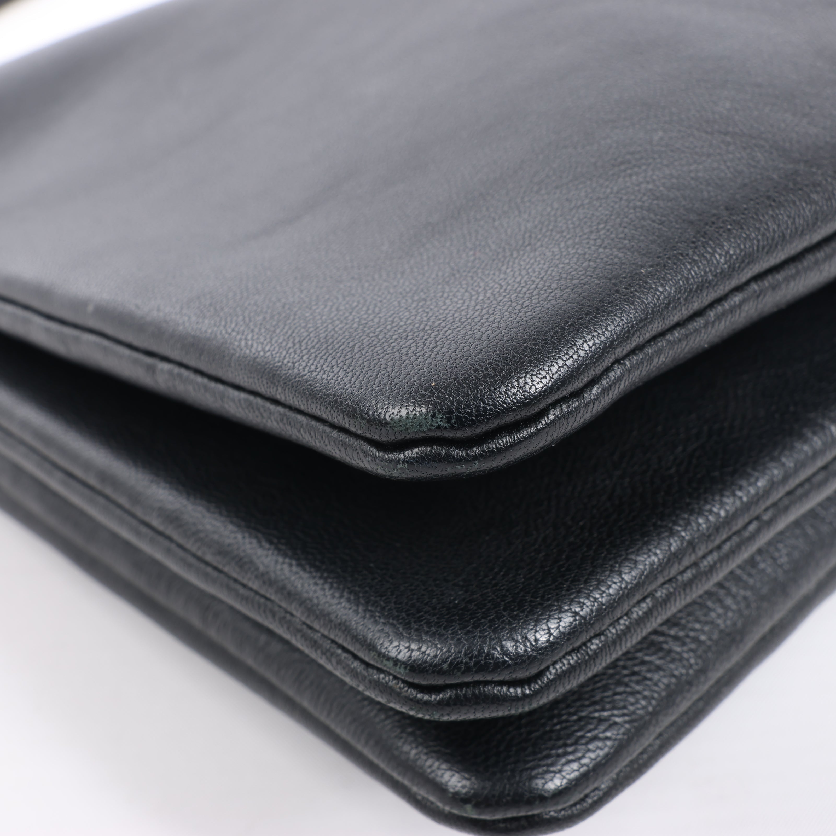 Celine Trio Large Leather Crossbody bag in Black