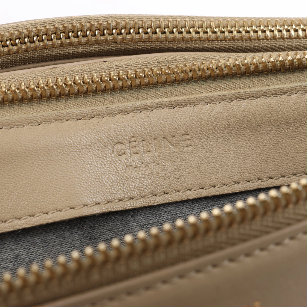 Celine Trio Large Leather Crossbody Bag in Beige