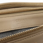 Celine Trio Large Leather Crossbody Bag in Beige