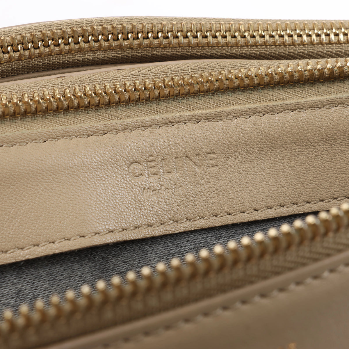 Celine Trio Large Leather Crossbody Bag in Beige