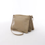 Celine Trio Large Leather Crossbody Bag in Beige