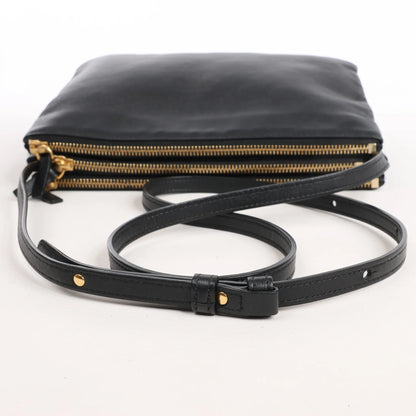 Celine Trio Large Leather Crossbody bag in Black