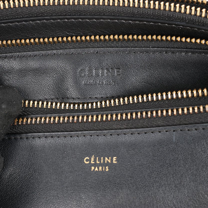 Celine Trio Large Leather Crossbody bag in Black