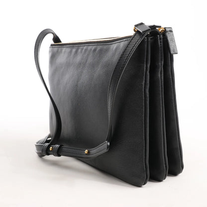Celine Trio Large Leather Crossbody bag in Black