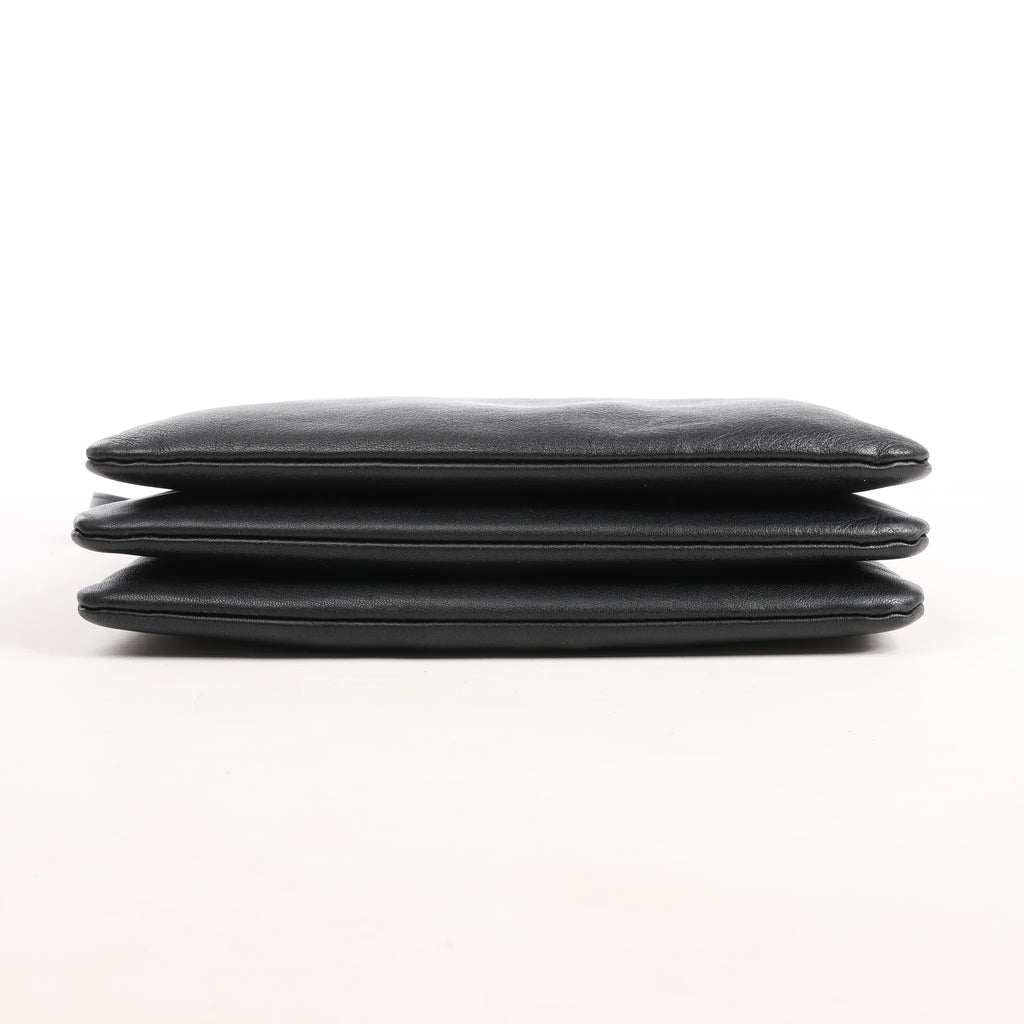 Celine Trio Large Leather Crossbody bag in Black