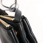 Celine Trio Large Leather Crossbody bag in Black