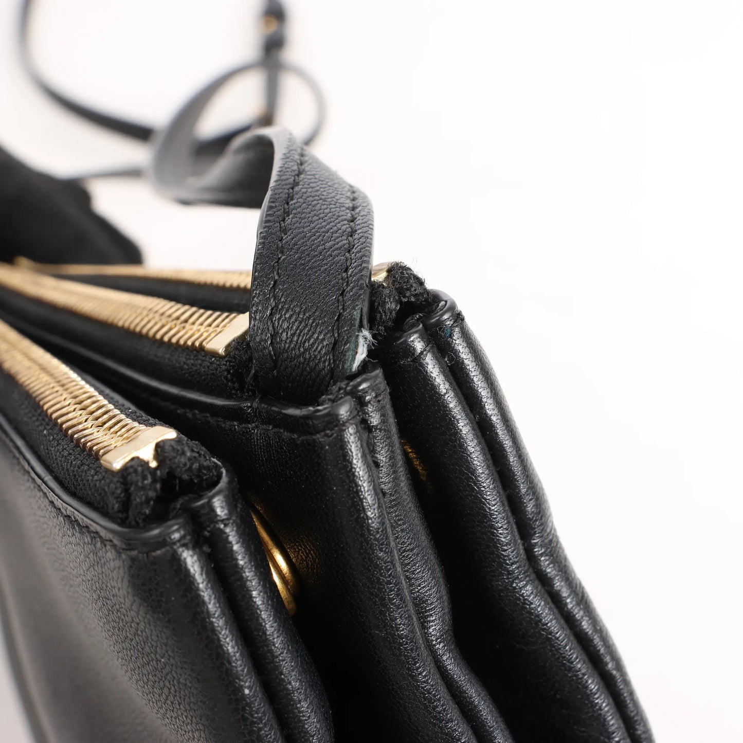 Celine Trio Large Leather Crossbody bag in Black