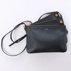 Celine Trio Small Leather Crossbody bag in Black