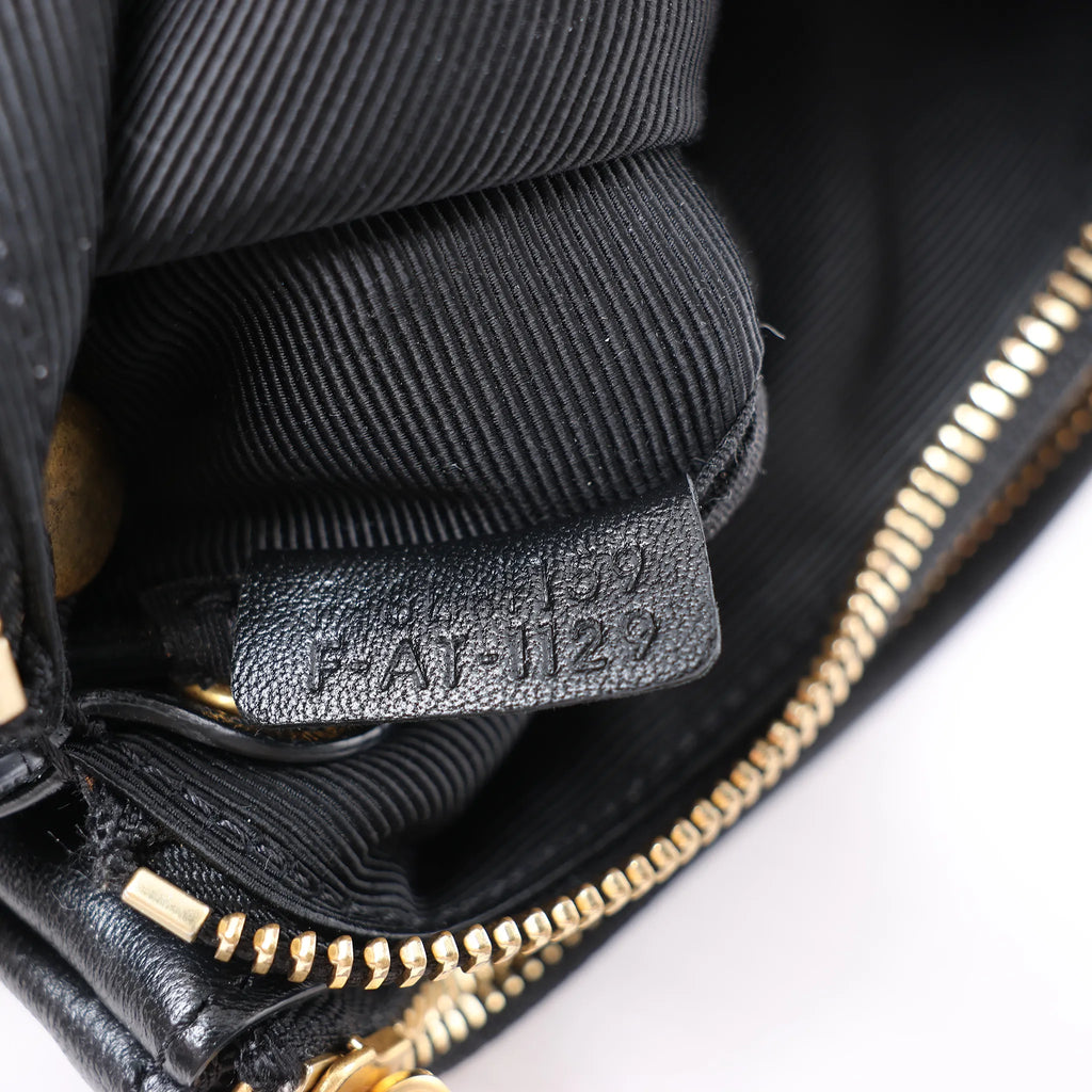 Celine Trio Small Leather Crossbody bag in Black