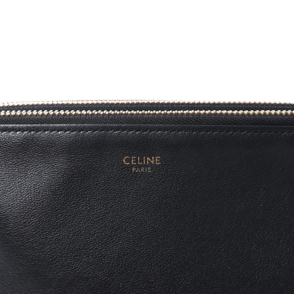 Celine Trio Small Leather Crossbody bag in Black