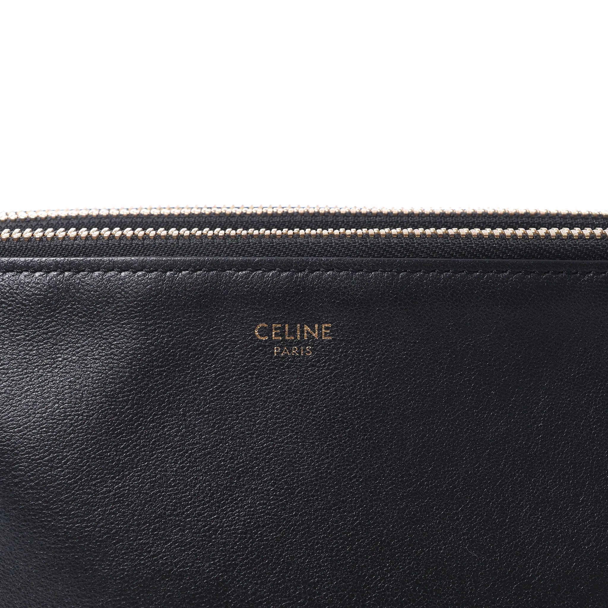 Celine Trio Small Leather Crossbody bag in Black