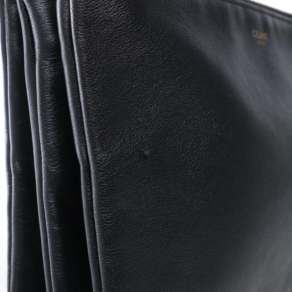 Celine Trio Small Leather Crossbody bag in Black