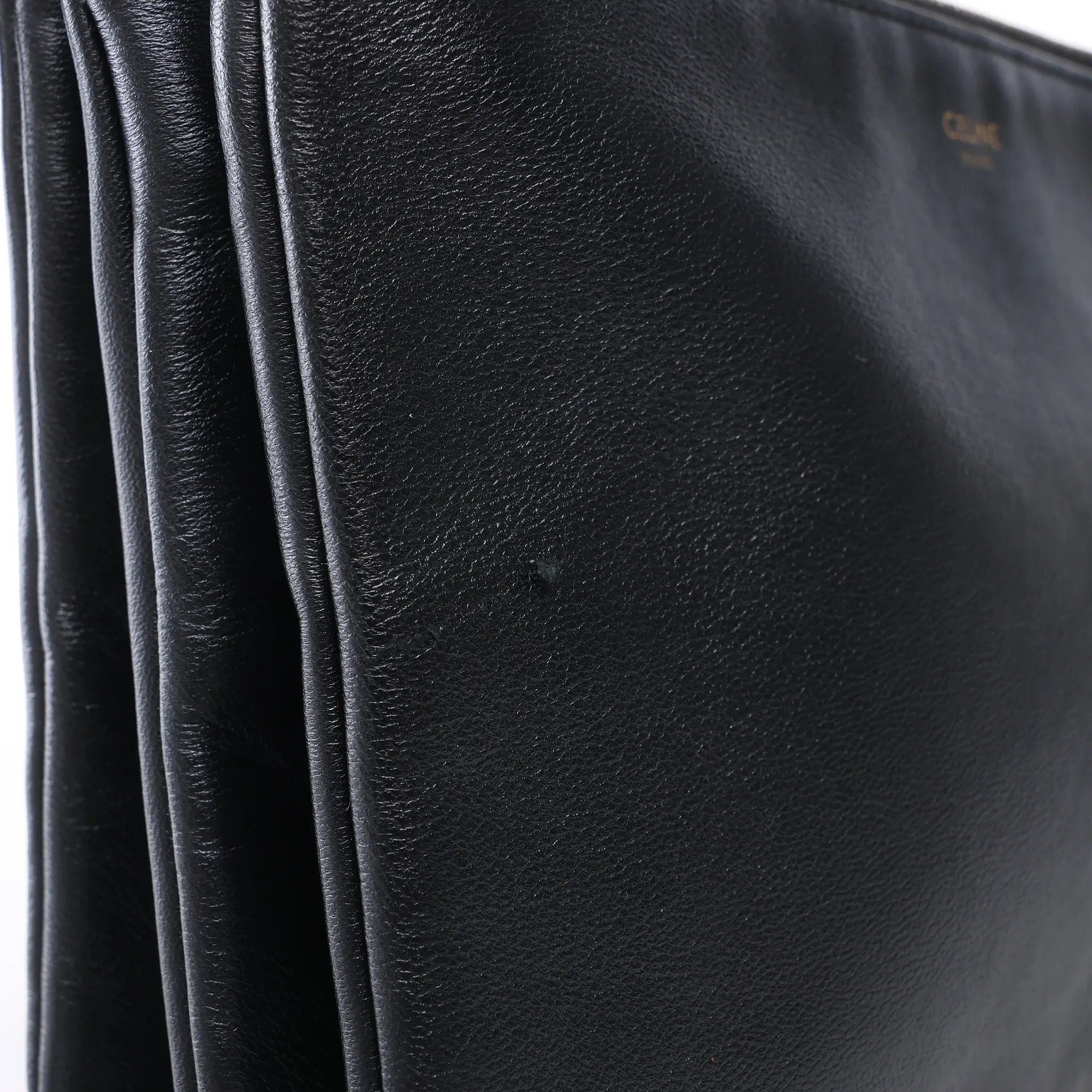 Celine Trio Small Leather Crossbody bag in Black