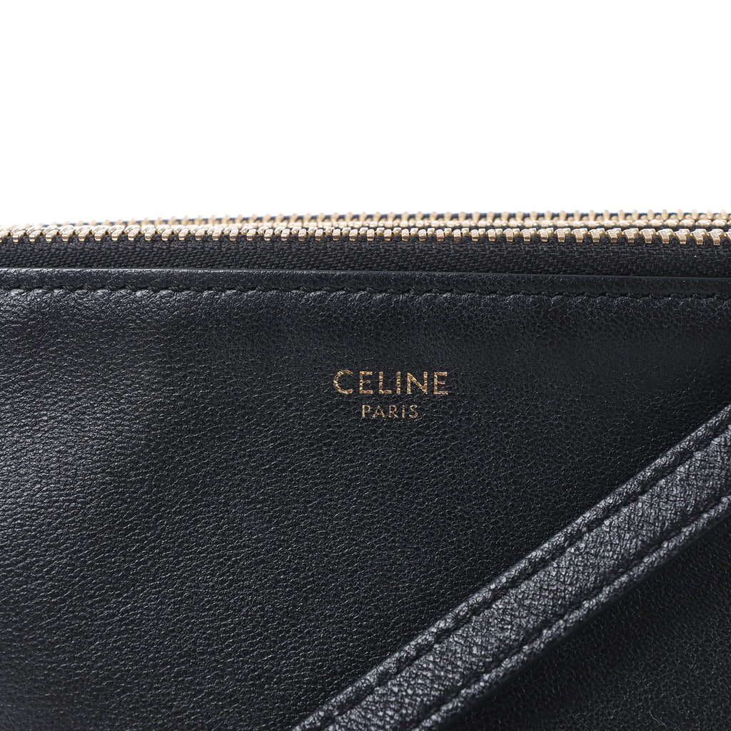 Celine Trio Small Leather Crossbody bag in Black