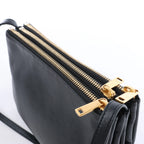 Celine Trio Small Leather Crossbody bag in Black
