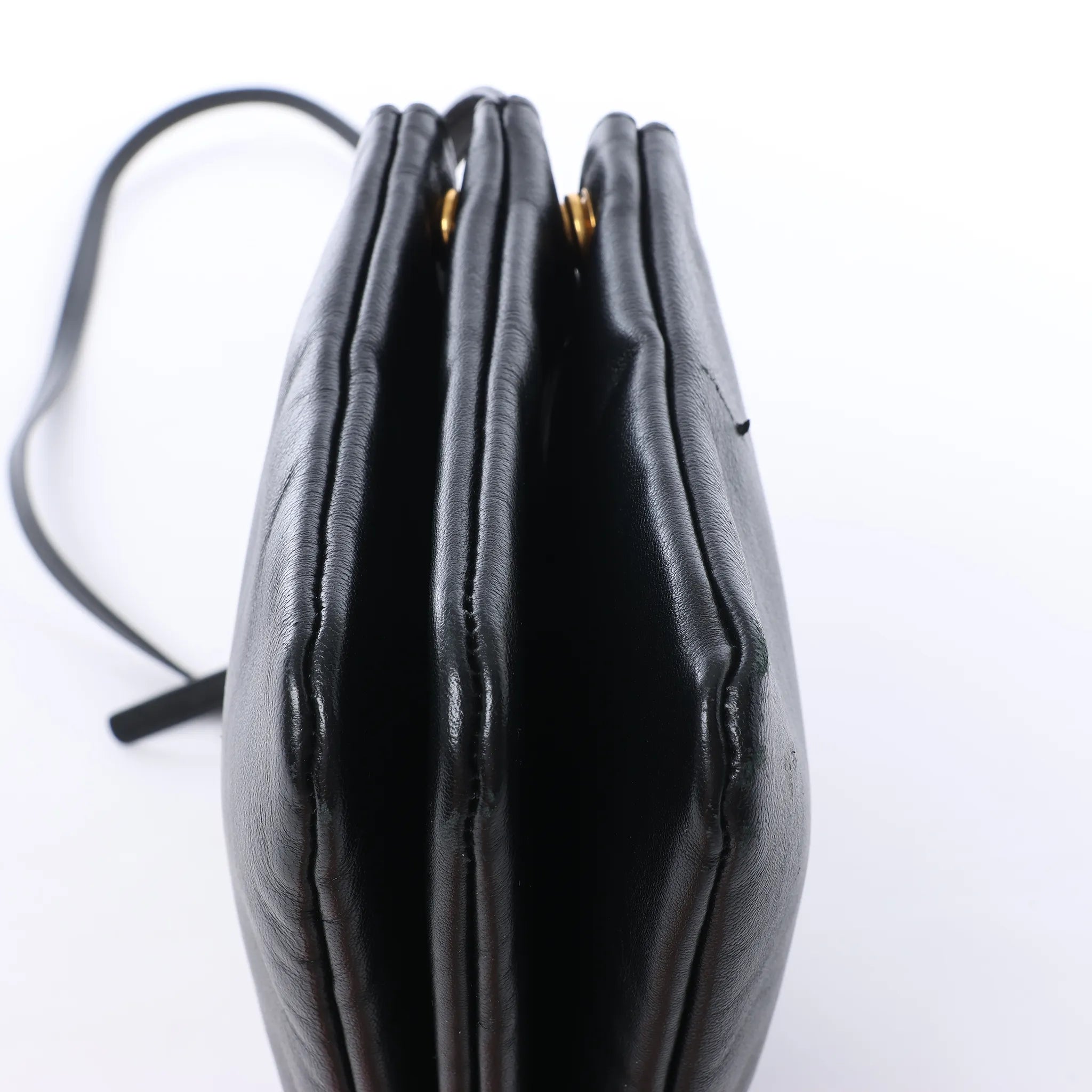 Celine Trio Small Leather Crossbody bag in Black