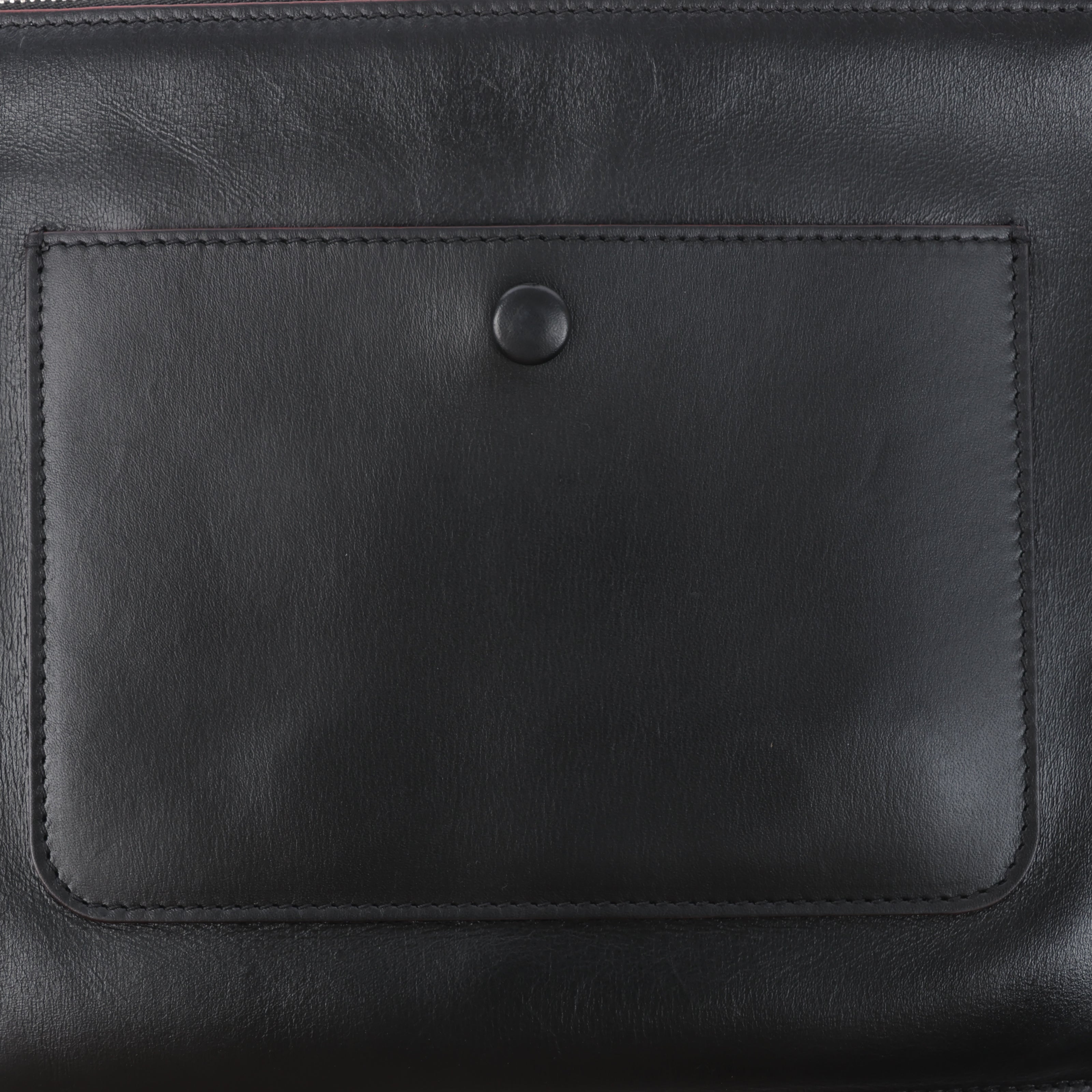 Celine Trio Oversized Edge Leather Crossbody bag in Black