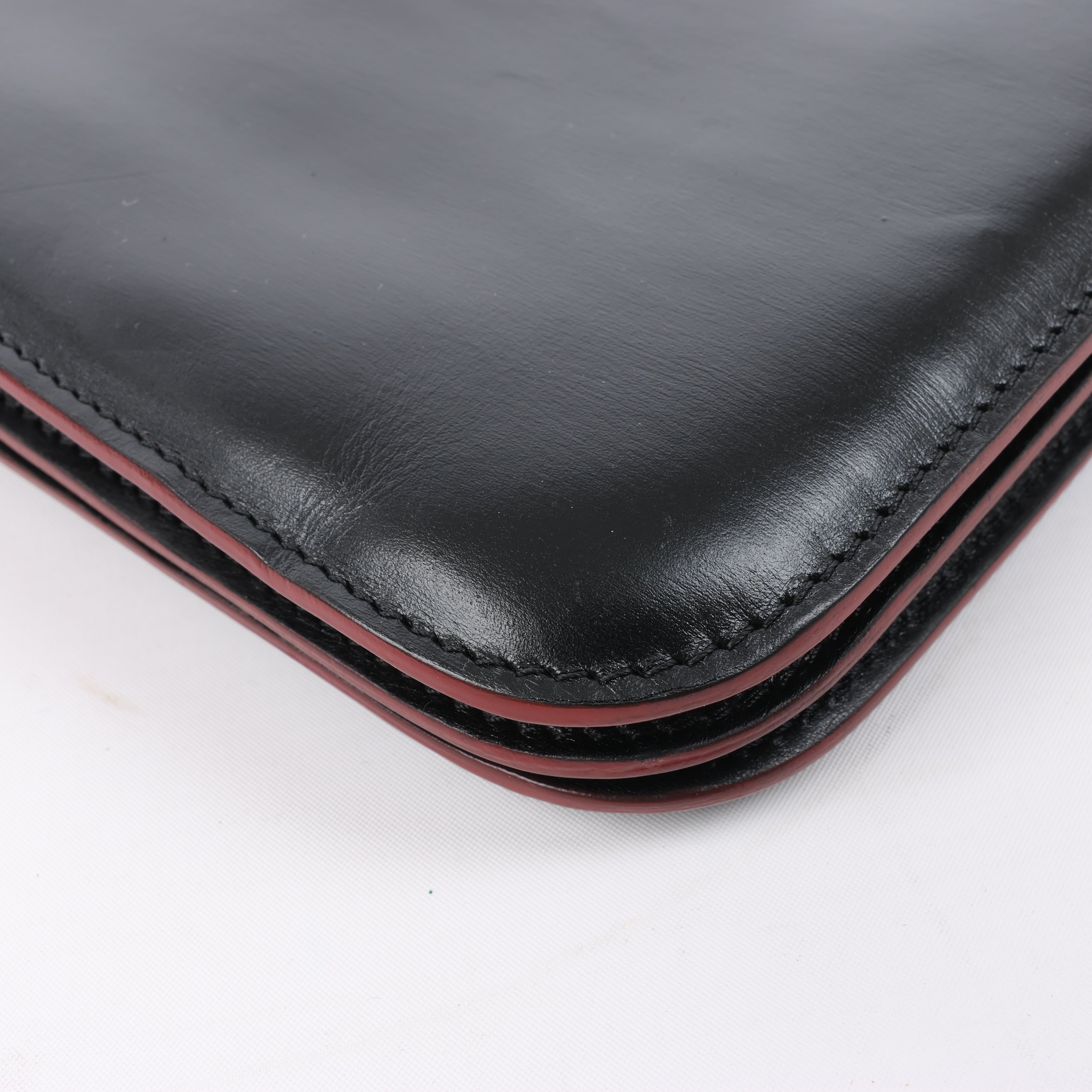 Celine Trio Oversized Edge Leather Crossbody bag in Black