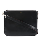 Celine Trio Oversized Edge Leather Crossbody bag in Black