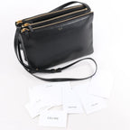 Celine Trio Large Leather Crossbody bag in Black