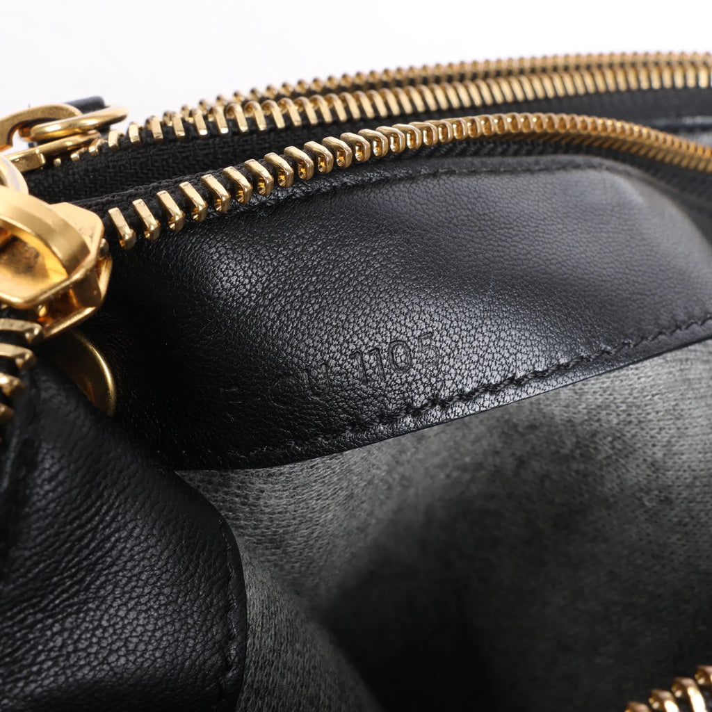 Celine Trio Large Leather Crossbody bag in Black
