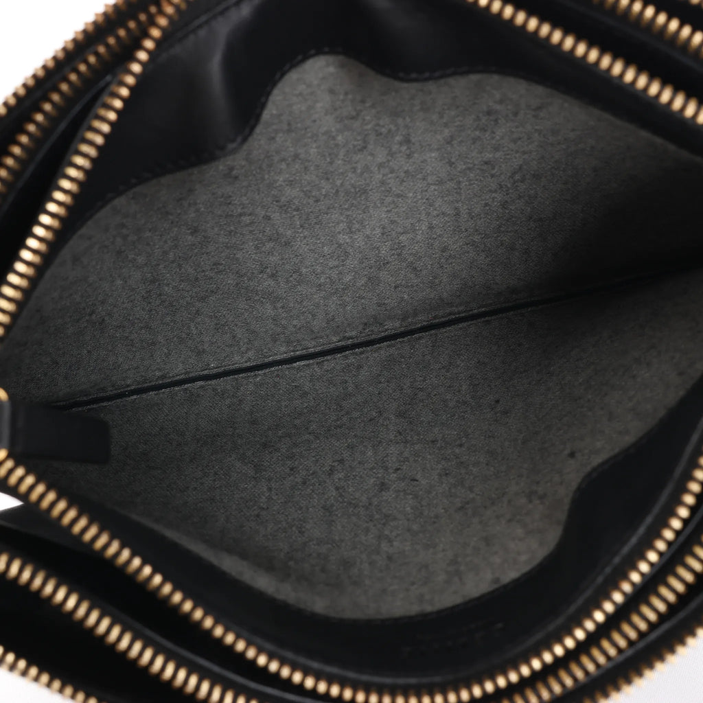 Celine Trio Large Leather Crossbody bag in Black