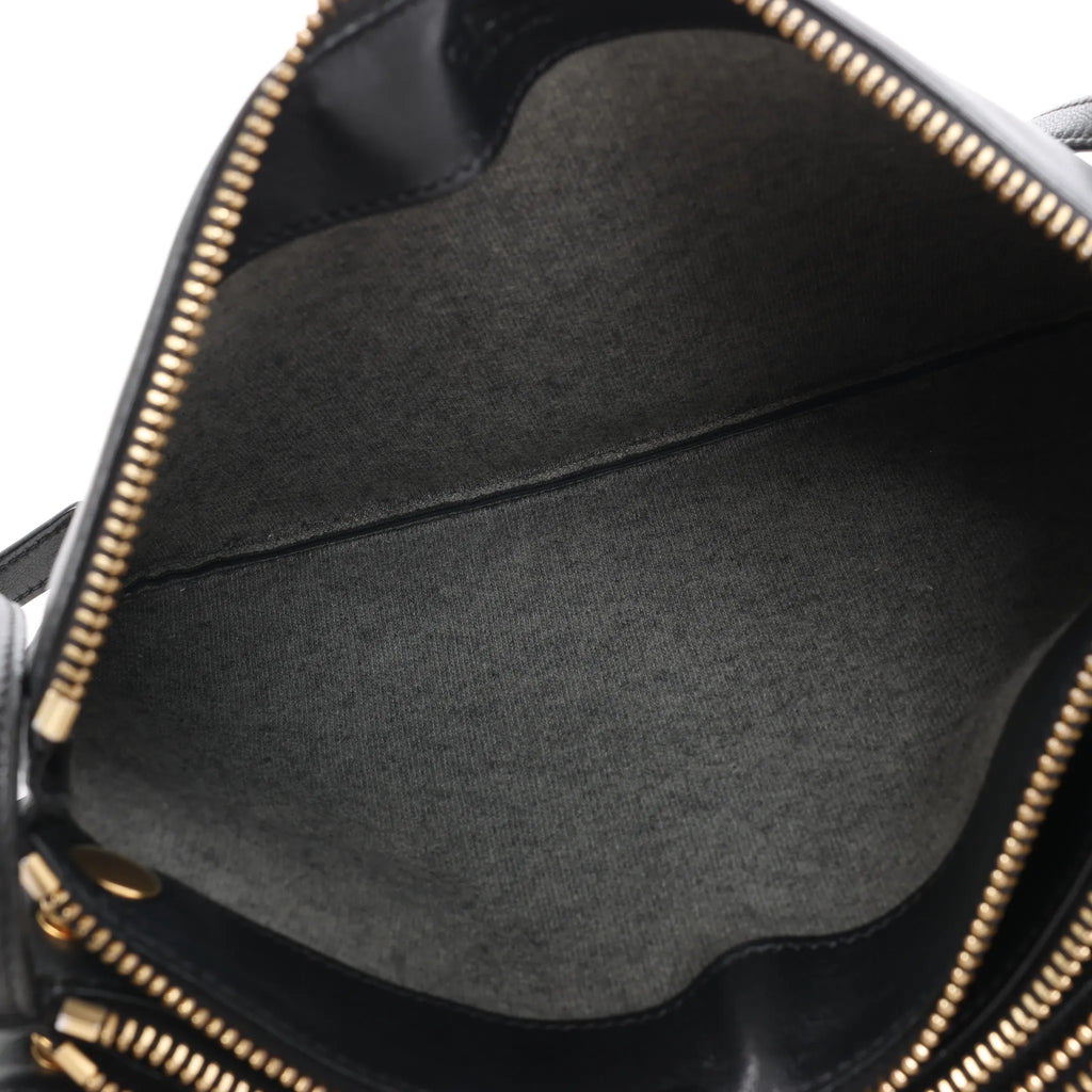 Celine Trio Large Leather Crossbody bag in Black