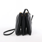 Celine Trio Large Leather Crossbody bag in Black