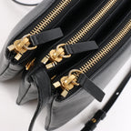 Celine Trio Large Leather Crossbody bag in Black