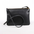 Celine Trio Large Leather Crossbody bag in Black