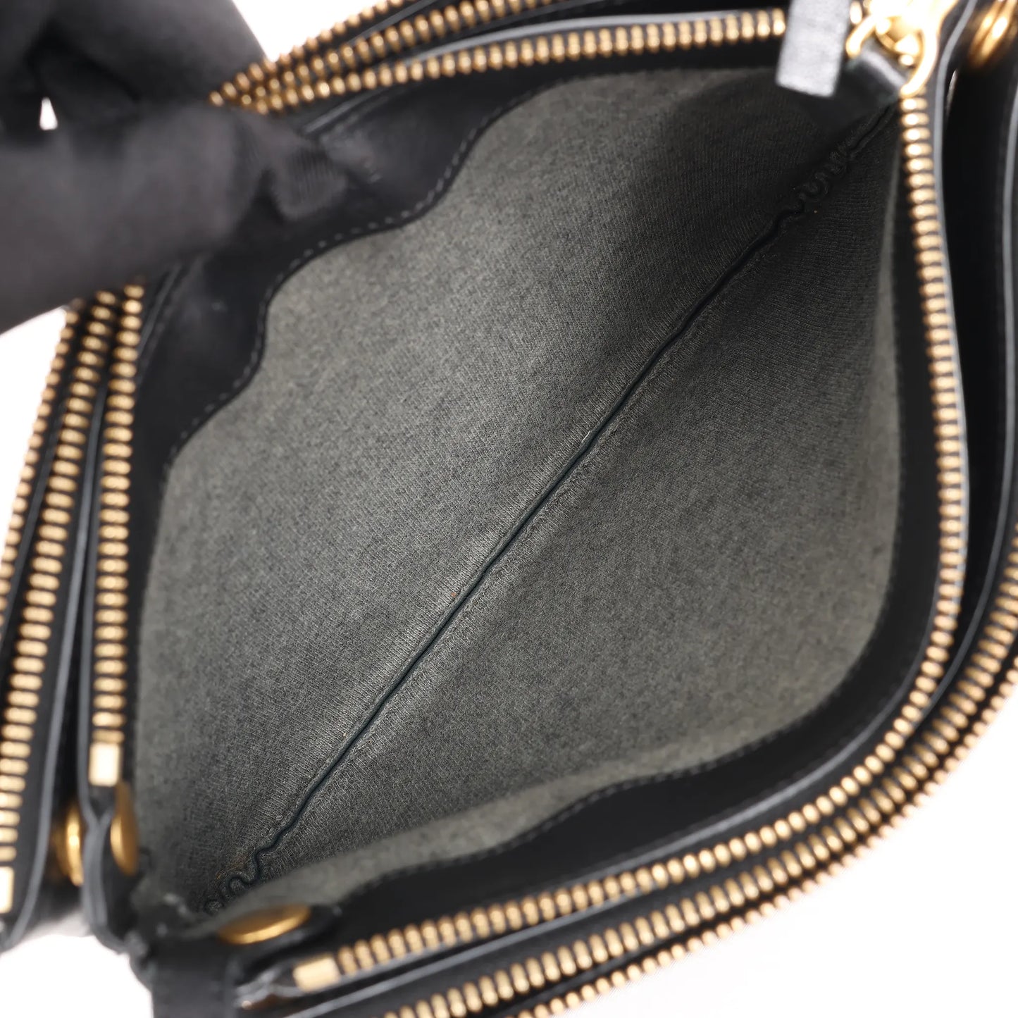 Celine Trio Large Leather Crossbody bag in Black