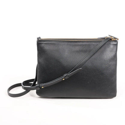 Celine Trio Large Leather Crossbody bag in Black