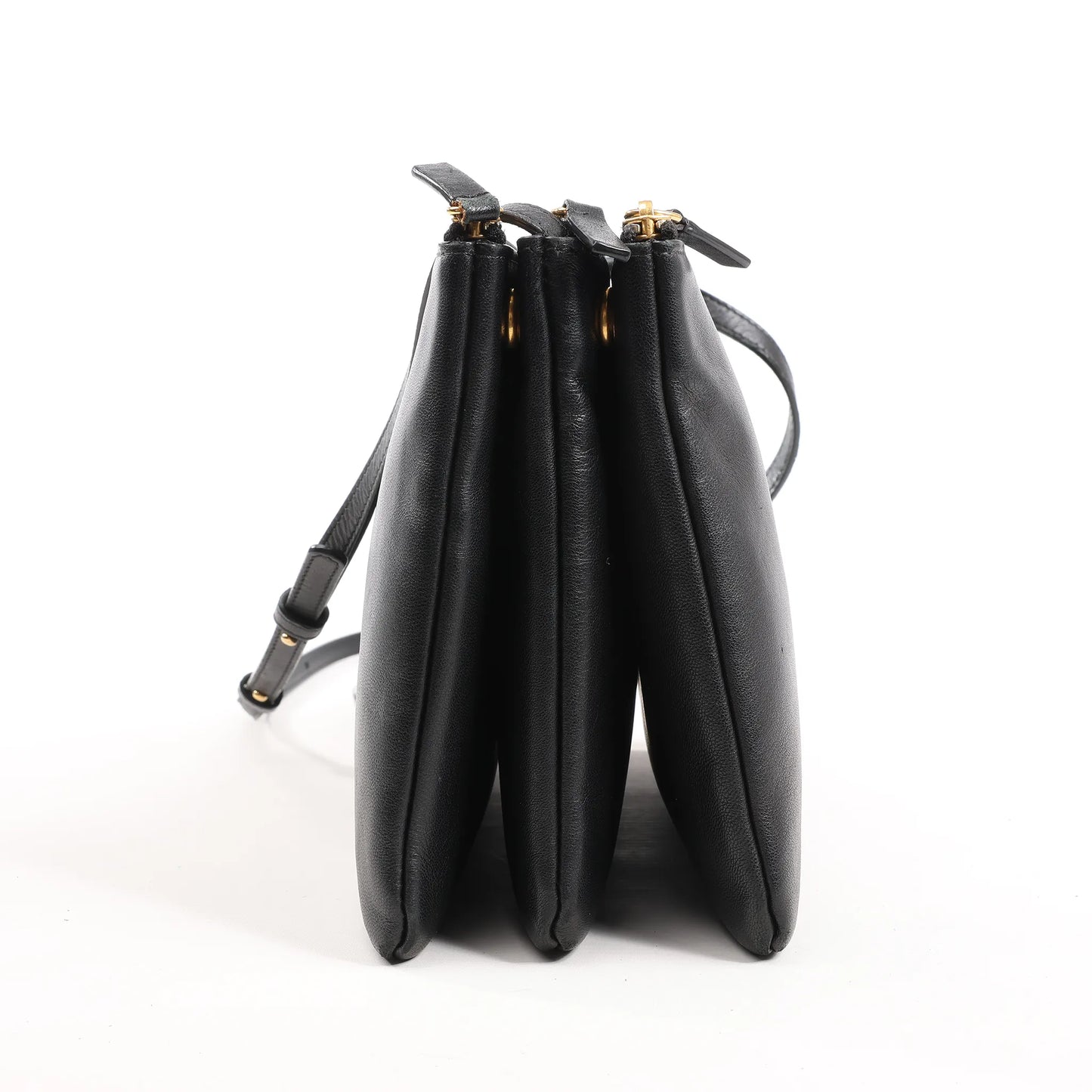 Celine Trio Large Leather Crossbody bag in Black