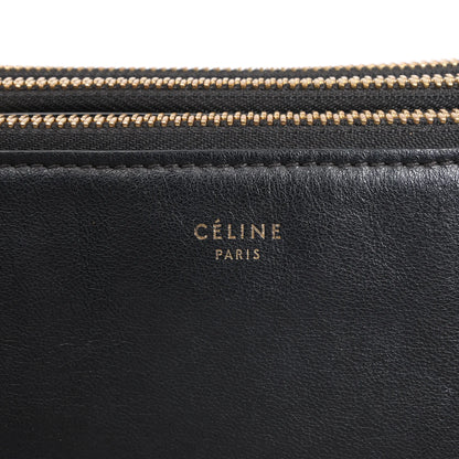 Celine Trio Large Leather Crossbody bag in Black