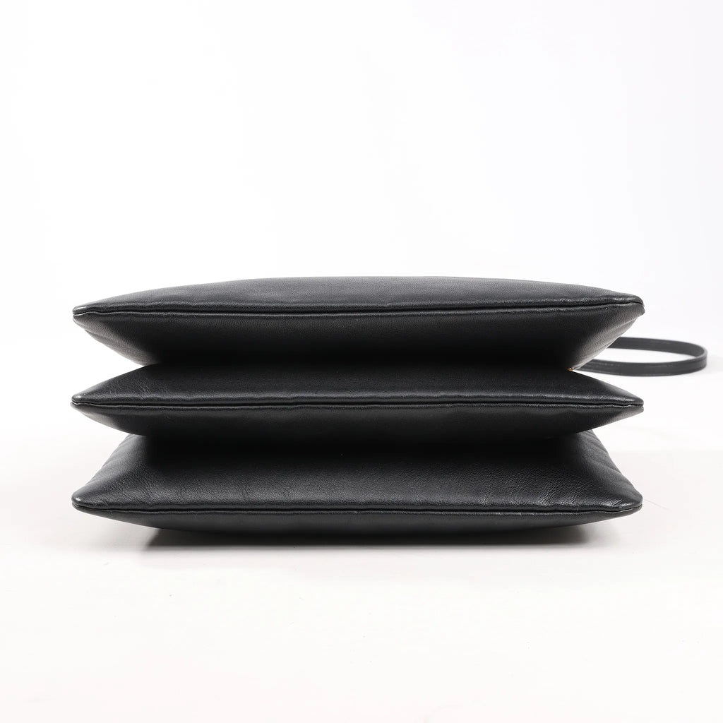 Celine Trio Large Leather Crossbody bag in Black