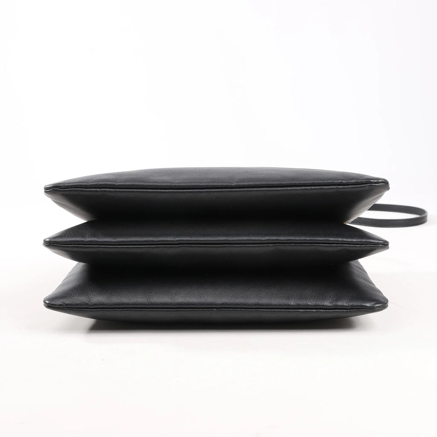 Celine Trio Large Leather Crossbody bag in Black