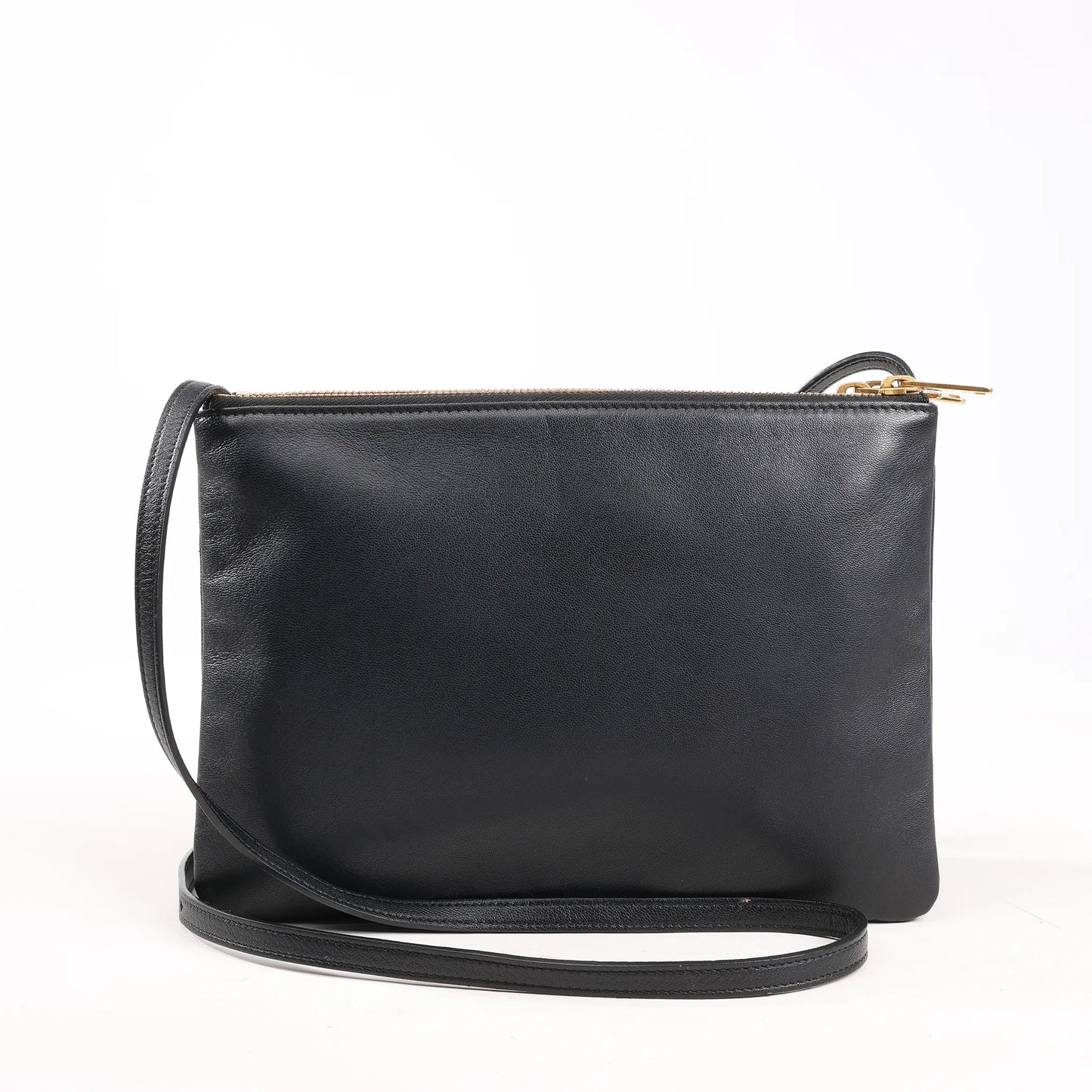 Celine Trio Large Leather Crossbody bag in Black