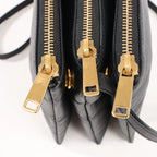 Celine Trio Large Leather Crossbody bag in Black