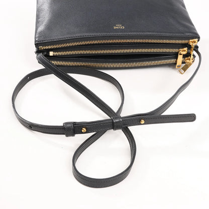 Celine Trio Large Leather Crossbody bag in Black