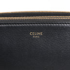 Celine Trio Large Leather Crossbody bag in Black